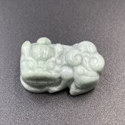 PV-14, Excellent Natural Carved Jadeite Foo Dog