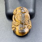 TG-54, 36.60 Cts Excellent Natural Carved Jade Rooster.