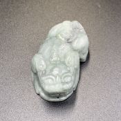 BD-4, Carved Natural Jade Foo Dog.