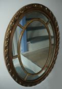 Robert Adams Style Border Oval Mirror