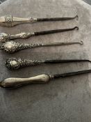 Collection of Silver Button Hooks