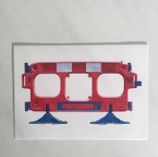 Invader (b 1969-) Original Space Invader Postcard from Lazerides Gallery, 2007