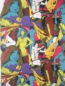 Switch On 70’s (1972) Rare /Unique, Wall Hanging Fabric By Bernard Wardle, In Vibrant Colours, 19...