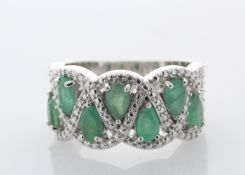Silver Emerald Ring