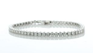 18ct White Gold Tennis Diamond Bracelet 4.66 Carats