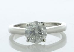 18ct White Gold Single Stone Claw Set Diamond Ring 1.56 Carats