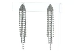 18ct White Gold Diamond Drop Earring 4.40 Carats