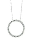 10ct White Gold Round Diamond Donut Pendant 0.25 Carats