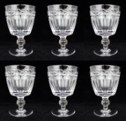 Set of 6 Fine Stuart Crystal Senator Pattern Goblets