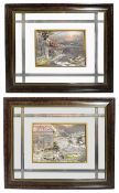 Pair of Large Creazioni Artistiche Relief Silver Artworks Framed