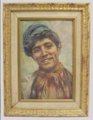 Italian School Portrait of a Neapolitan Youth Oil on Canvas