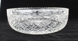 Large Heavy Cut Glass Centrepiece Fruit Bowl