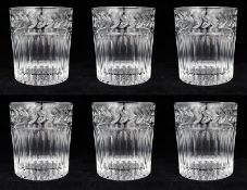 Set of 6 Fine Stuart Crystal Senator Pattern Tumblers