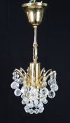 Fine Vintage Crystal Gold Plated Single Light Chandelier