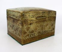 Antique Brass Engraved Brass Casket