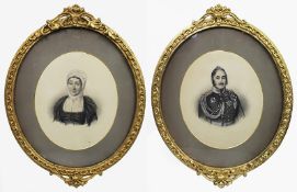 Pair of Mid 19th c. Oval Drawings by C.Reimann