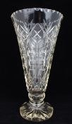 Edwardian Cut Glass Lead Crystl Vase