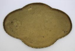 Vintage Brass Oriental Shaped Tray