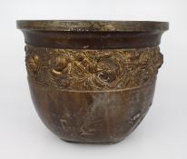 Old Oriental Gilt Metal Jardiniere Pot