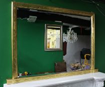 Antique Gilt Carved Wood Overmantle Mirror