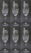 Set of 6 Tudor Crystal Champagne Flutes