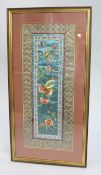 Fine Chinese Silkwork Panel in Gilt Frame