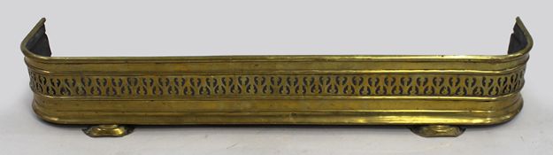 Small Antique Footed Brass Fender