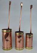Set of 3 Graduated Antique Copper Ladles