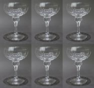 Set of 6 Elegant Vintage Crystal Champagne Saucers