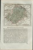 Wales Montgomery Antique c1783 F Grose Copper Coloured George III Map.