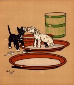 Cecil Aldin “Rough & Tumble” Scotch Terriers Antique Colour Illustration-14.