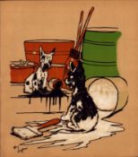 Cecil Aldin “Rough & Tumble” Scotch Terriers Antique Colour Illustration-15.