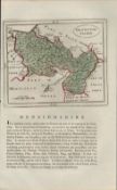 Wales Denbighshire Antique c1783 F Grose Copper Coloured George III Map.