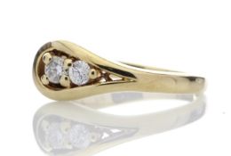 9ct Two Stone Claw Set Diamond Ring 0.18 Carats