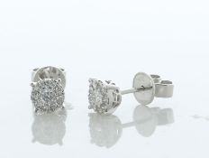 14ct Gold Round Cluster Claw Set Diamond Earring 0.32 Carats