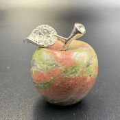 190.05 Cts Brilliant Natural Unakite With CZ Apple. UKP-54