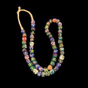 Genuine African Multi Color Glass Beads, African Glass Beads, GR-QY-25
