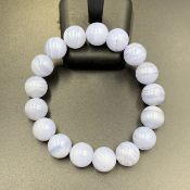 BLA-10, Top Quality Natural Blue Lace Agate Beads Bracelet