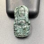 51.20 Cts Brilliant Natural Hand Carved Burmese Jade Pendant. HDF-32