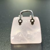 73.35 Cts Natural Pink Rose Quartz Purse Shape, RVF-65