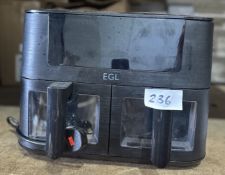 EGL Twin Drawer Airfryer. RRP £70 - Grade U
