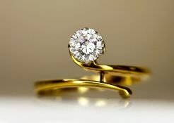 Beautiful Natural 0.30 CT VVS Diamond Ring With 18k Gold