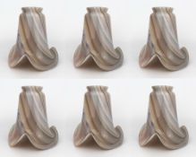 Set of 6 Agate Style Glass Shades