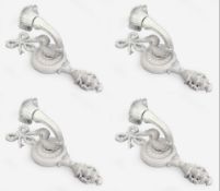 Set of 4 Cast Metal Wall Candle Sconces Girandoles