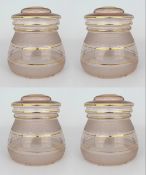 4 x Turned Pink Glass Lampshades