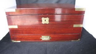 Antique Campaign Style Brass Bound Box c1850