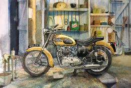 Iconic Classic British Triumph Thunderbird Metal Wall Art