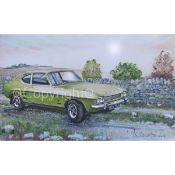 Ford Capri Mk1 On The Moors Classic 70's Metal Wall Art