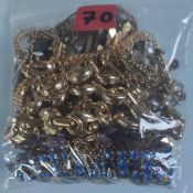 A Collection of Yellow Metal Jewellery In A Bag. Approximately 298g