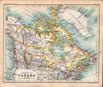 Dominion of Canada Area Double Sided Victorian Antique 1896 Map.